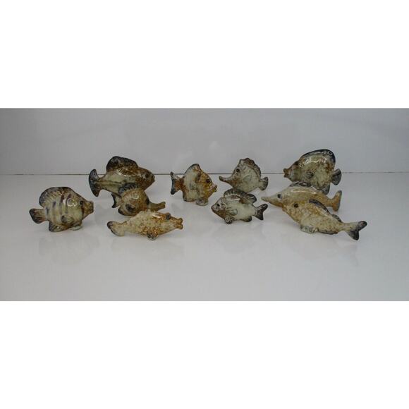 Ceramic Fish Different Fish Poses and Sizes Lot of 10 - Picture 1 of 10